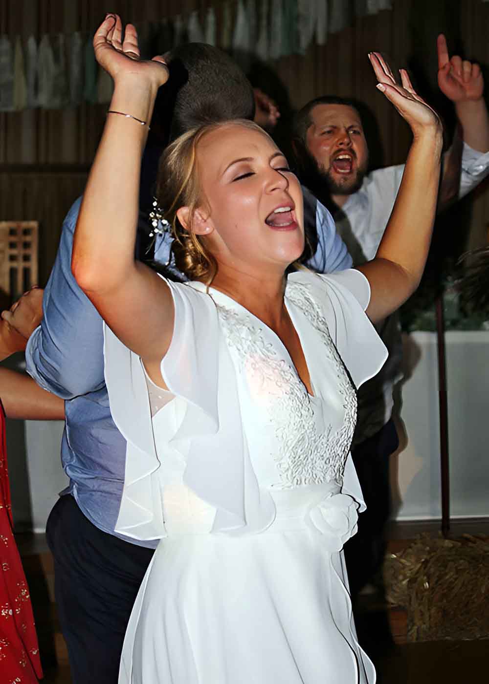 Bride dancing at wedding reception